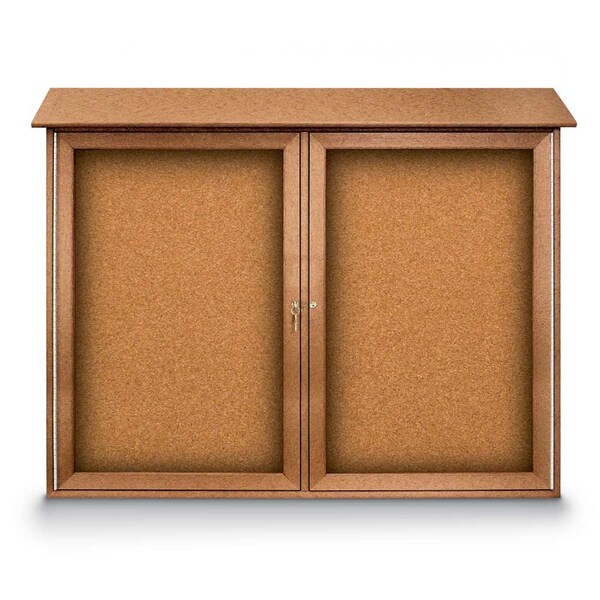 Indoor Enclosed Combo Board, 48"x36", Satin Frame/Black & Amethyst